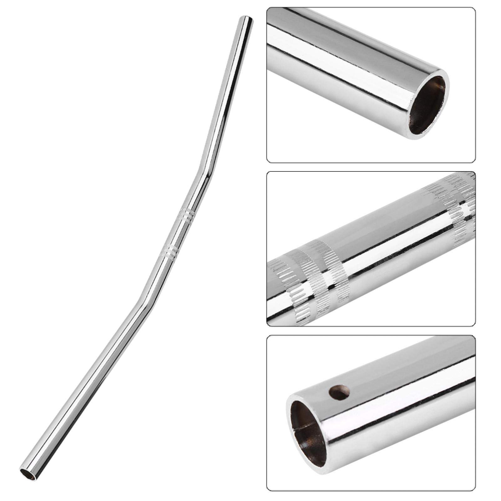 KIMISS Manubrio per moto in ferro 7/8 pollici 22MM Drag Bar Manubrio nero argento(Argento)