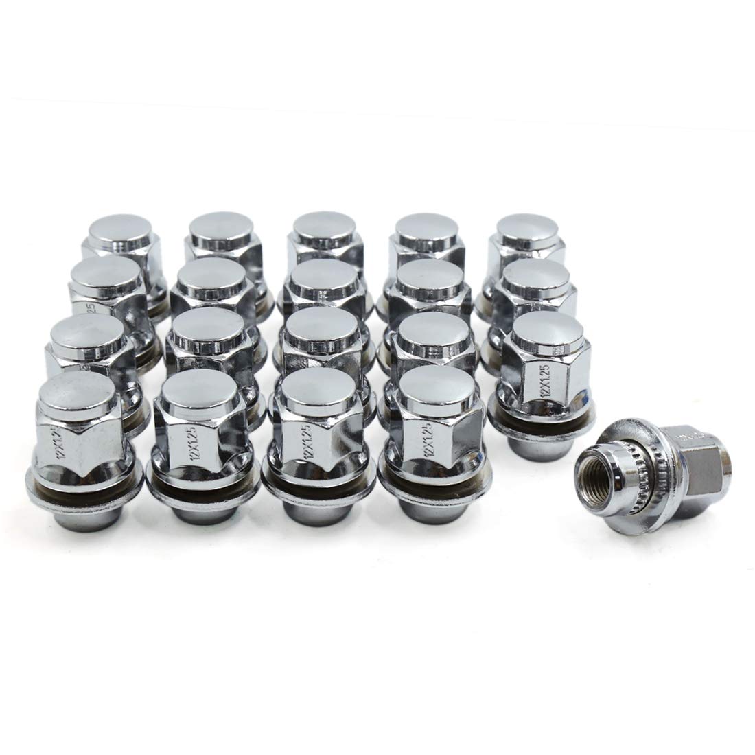 sourcing map 20Pcs M12x1.25 Tornillo de Llanta para El Coche de Carreras Aluminio de Tuercas Antirrobo de Ruedas
