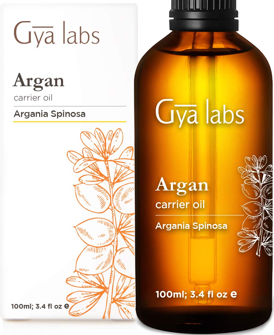 Gya Labs Organic Moroccan Argan Oil for Hair, Clear & Hydrated Skin - 100% Pure, Natural & Cold Pressed Carrier Oil Hair Oil Moisturizer for Damaged Hair Treatment, Dry Scalp, Skin & Face (100 ml)