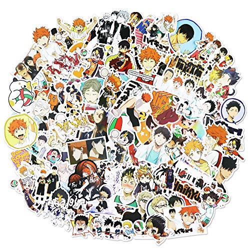 Haikyuu Stickers 102 PCS Anime Stickers for Boys Laptop Skateboard Waterproof Car Sticker
