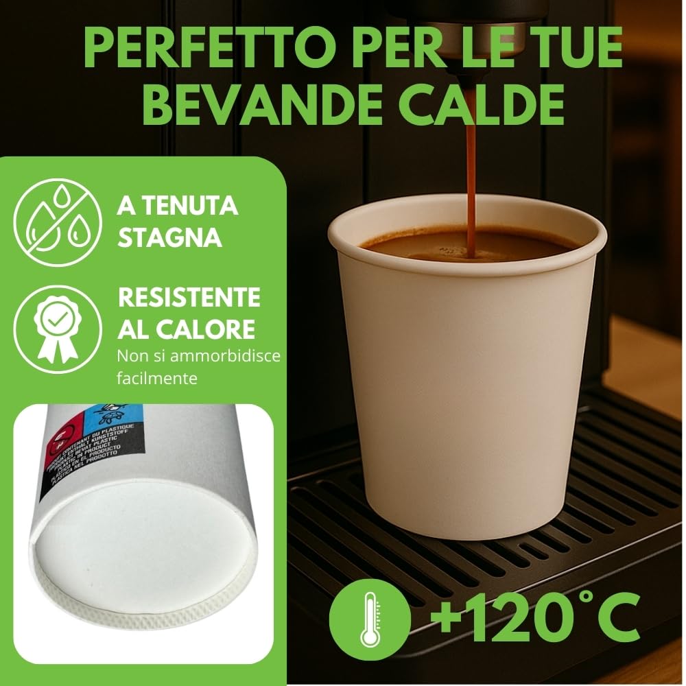 COVR Bicchieri in Carta Bianchi (25 cl - 8 oz / 1000 unità)