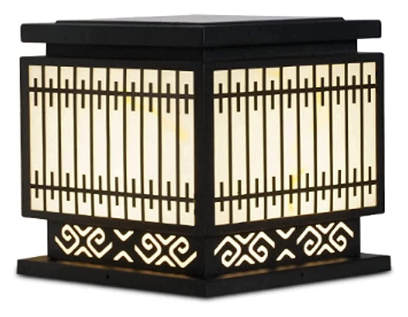 Lampade a colonna per esterni a luce da cortile, luci a palo per palo di recinzione Lampada a colonna per lanterna per la decorazione del giardino del patio a superficie piana con sorgente luminosa a
