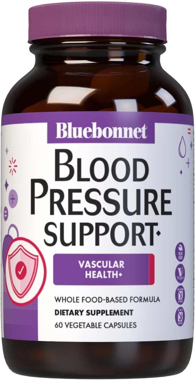 Nutrition Blood Pressure Support, Vascular Health*, Non-GMO, Vegan, Gluten-Free, Soy-Free, Dairy-Free- 60 Vegetable Capsules, 30 Servings