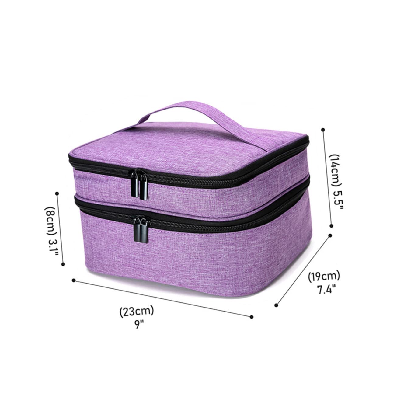 VICASKY Portable Nail Tech Case Double Layer Nail Polish Organizer Bag Essential Oil Compartment