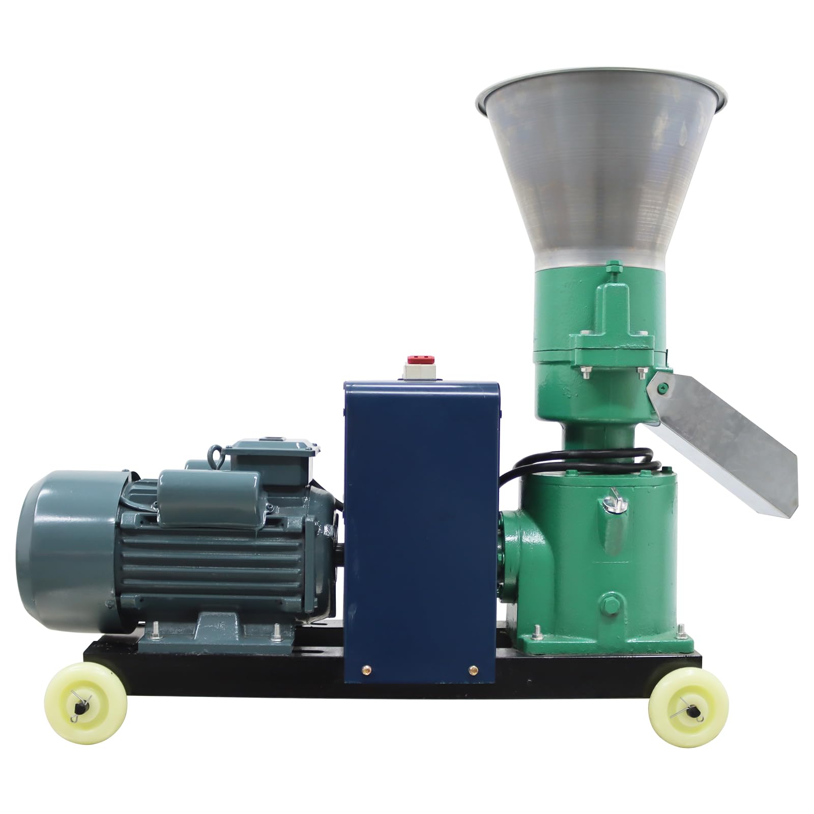 INTSUPERMAI 4MM Animal Feed Pellet Mill Machine with 2 Head Rollers Round Inlet Animal Food Maker Feed Granulator Machine Pellet Mill Machine for Fish Chicken Duck Rabbit 220V 80-120KG