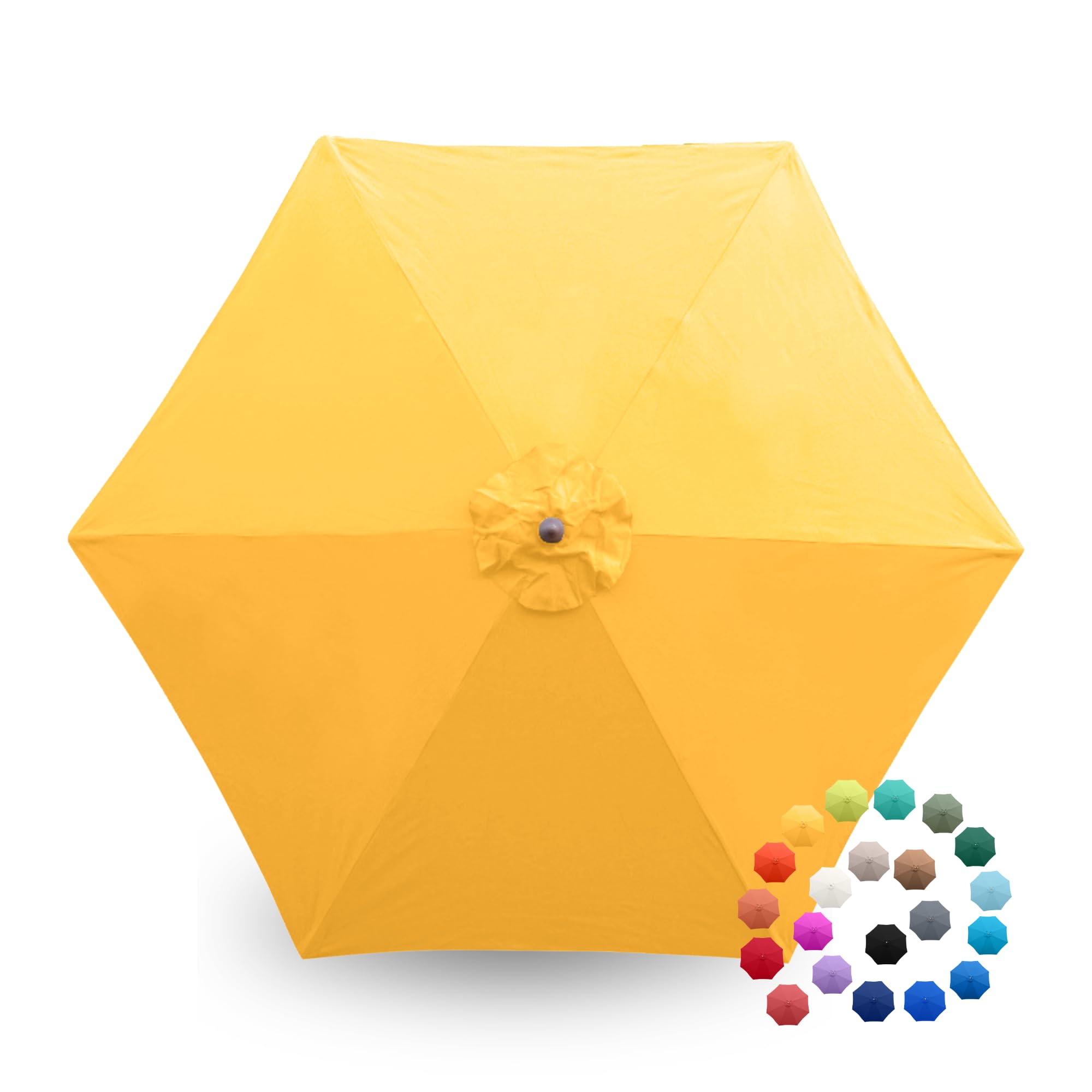 Formosa Covers 9ft 6-Rib Patio Umbrella Replacement Canopy, Yellow Olefin