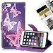 iPhone 6 Plus Case, Cellularvilla iPhone 6S Plus slim fit wallet protective case with kick stand PU leather flip cover drop protection 3 card slots For Apple iPhone 6 6S Plus 5.5 inch Ultra Butterfly