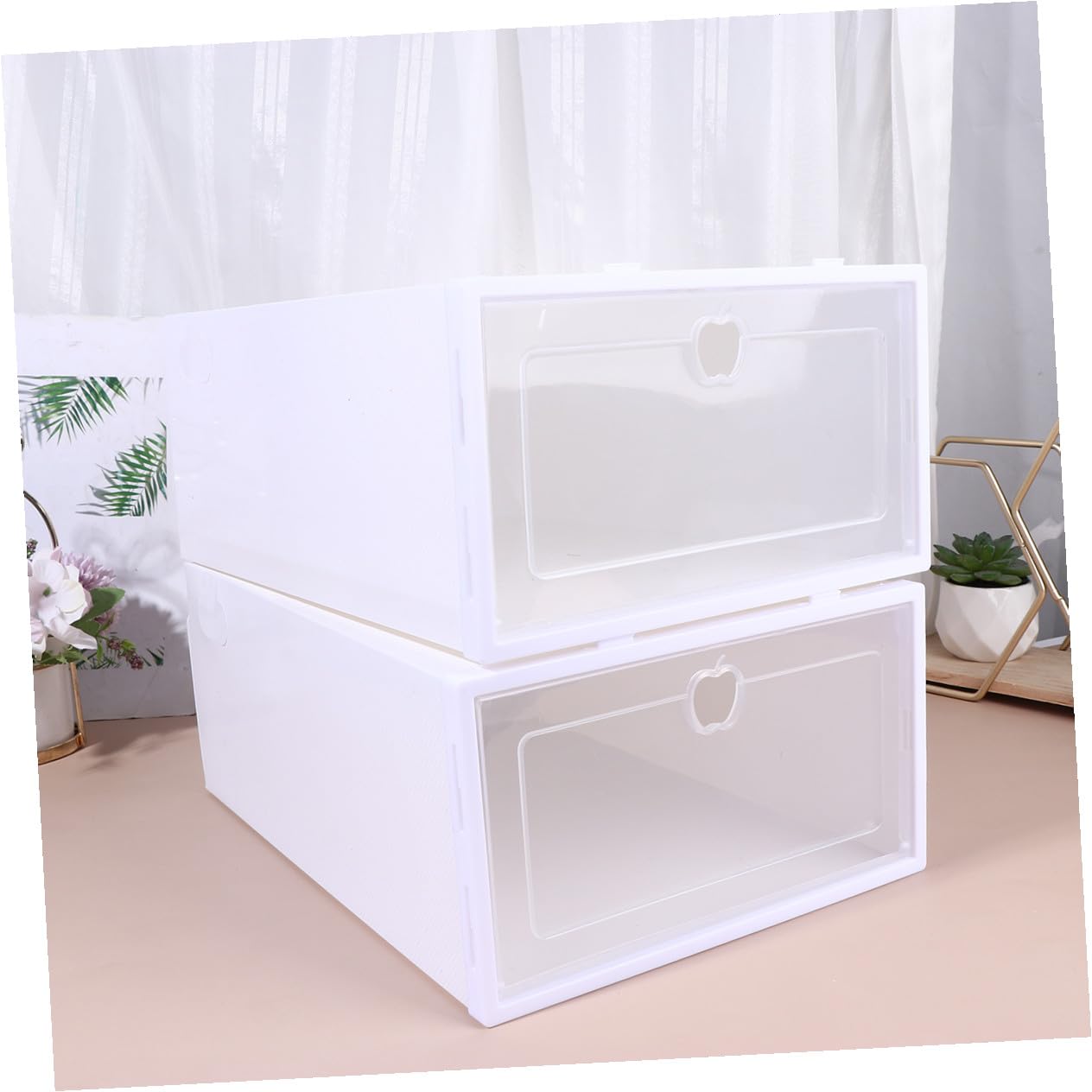 LABRIMP Caja para Guardar Zapatos Transparente Pequeña, Caja Organizadora De PP Gruesa Cajón, Resistente Al Polvo, para Mujeres, Adecuado para Tacones y Zapatillas, Pack De 6 Unidades