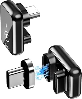 DuHeSin USB-C Magnetic Adapter, (2 Pack) 180 Degree Magnetic USB C Adapter 24 Pins with 140w Charge USB4 40Gbps8K 60Hz for Thunderbolt 3/4, MacBook Pro/Air, Swtich and More Type C Devices