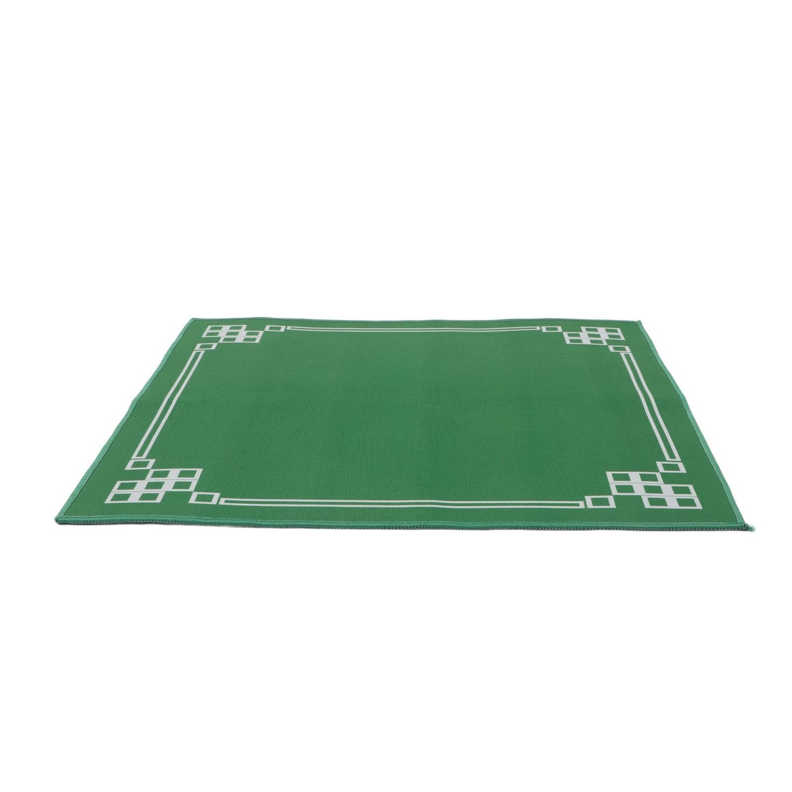 NUOBESTY Non Slip Mahjong Table Mat Thickened Square Tablecloth for Tile Games and Cards, Noise Reducing Polyester Fiber Play Mat Green, 70cm/27.5in for Mahjong and Poker
