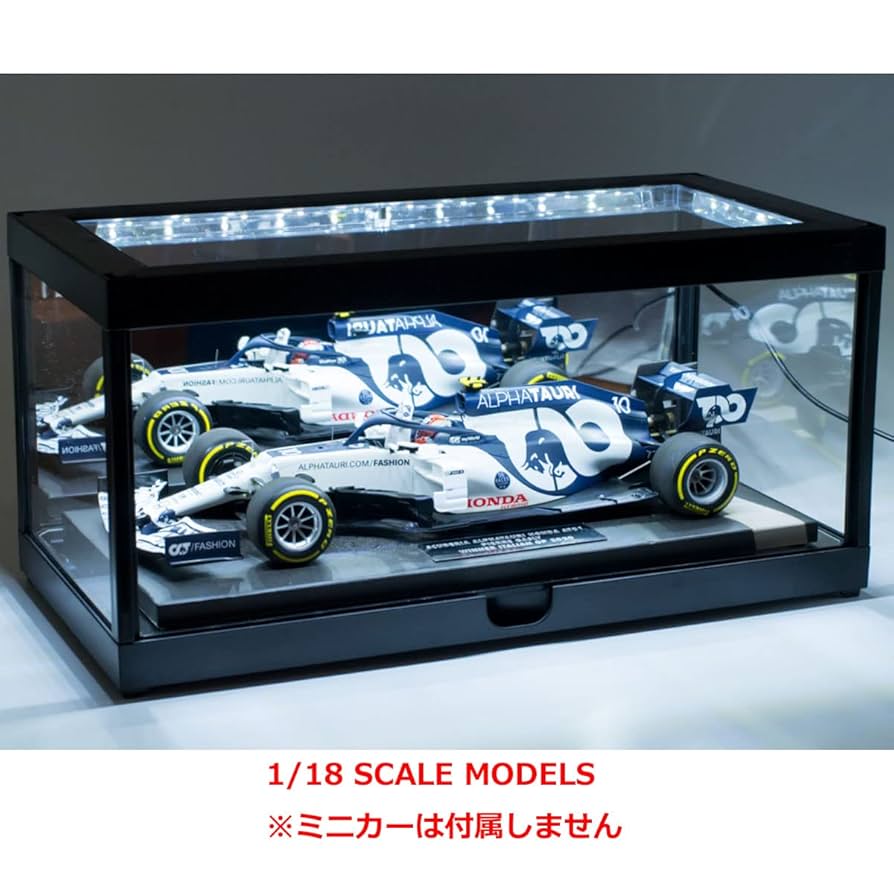 1/18 LED ディスプレイケース　ミニカー用　アクリルケース Amazon.co.jp: アクリル ディスプレイ ボックス 1段 LED