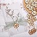 Yoption Eucalyptus Wax Seal Stickers, 50 Pack Antique Gold Self Adhesive Envelope Seal Stickers for Wedding Party Birthday Christmas