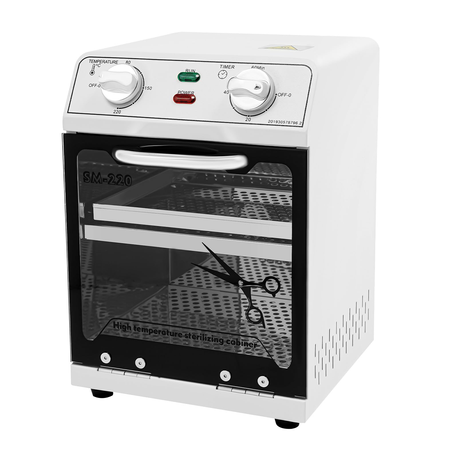 Sterilizzatore ad alta temperatura, 600 W, 220 °C, sterilizzatore a calore secco | Sterilizzatore ad aria calda da 0 a 60 minuti, per studi di pedicure, parrucchieri, saloni per unghie