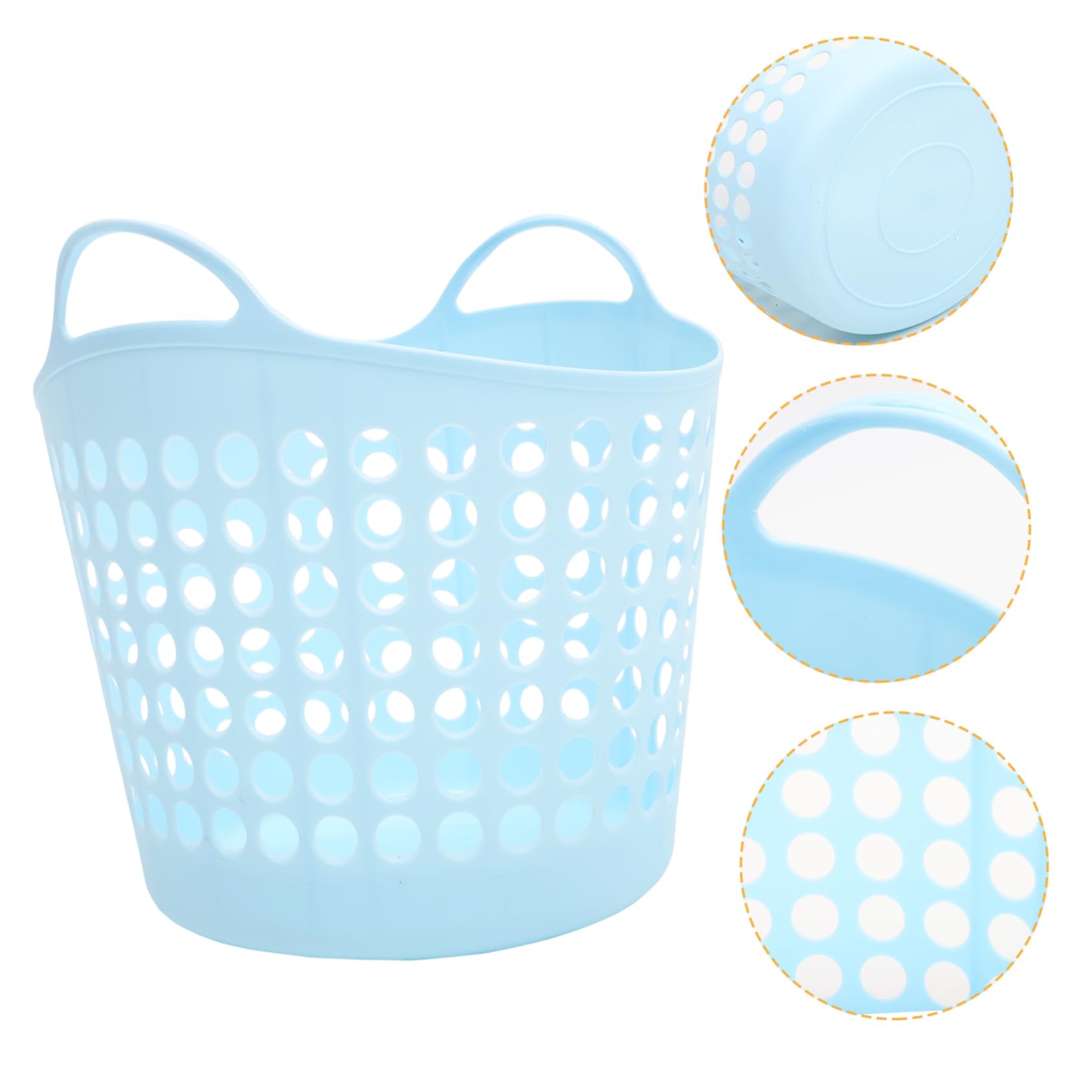 Wiederverwendbarer Wäschekorb aus Pe Kunststoff, 30l, Blau