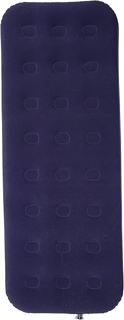 Mountain Warehouse Single Flocked Air Bed - Soft finish, Pump Inflation, PVC Inflated Dimensions , Compact, Mattress - Best for Winter Camping, Hiking & Outdoors Navy
