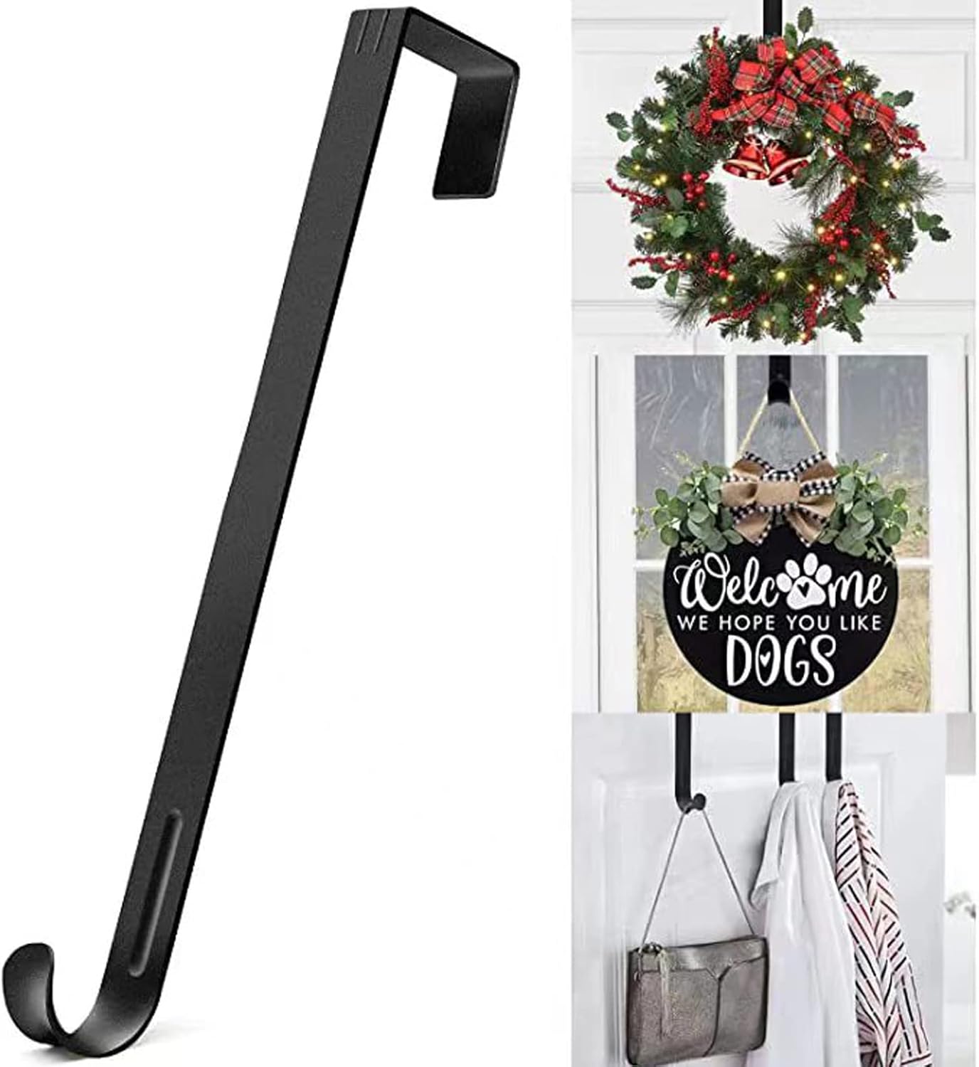 12" Wreath Hanger for Front Door Wreath Metal Hook for Christmas