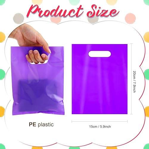 Miniatura 3 de Patelai 1000 bolsas de regalo de 5.9 x 7.9 pulgadas con asa, bolsas de plástico pequeñas de regalo de plástico, bolsas de mercancía para dulces,
