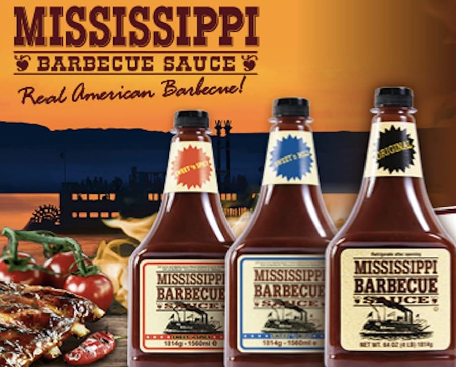 SKUURTFR 3 Sorten Mississippi BBQ Grillsauce Marinade 3er Vorteilspaket 5 4 kg