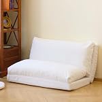N&V Folding Bean Bag Bed, Foam Filling Folding Soft Top Floor Pad, Includes Removable and Machine Washable Cover, Soft Premium Faux Fur (Medium, White)