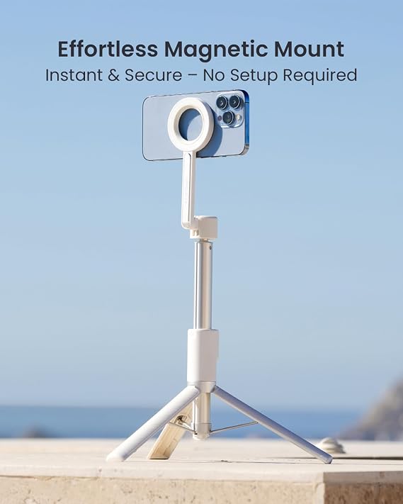 KraftGeek Magnetic Tripod for iPhone, for Magsafe Pocket Selfie Ring Light