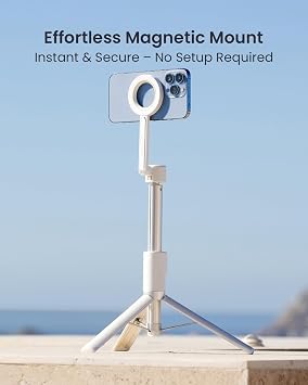 KraftGeek Magnetic Tripod for iPhone, for Magsafe Pocket Selfie Ring Light