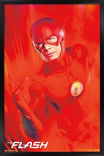 Trends International DC Comics TV - The Flash - Póster de pared de arte clave, 22.375 x 34 pulgadas, versión enmarcada en negro