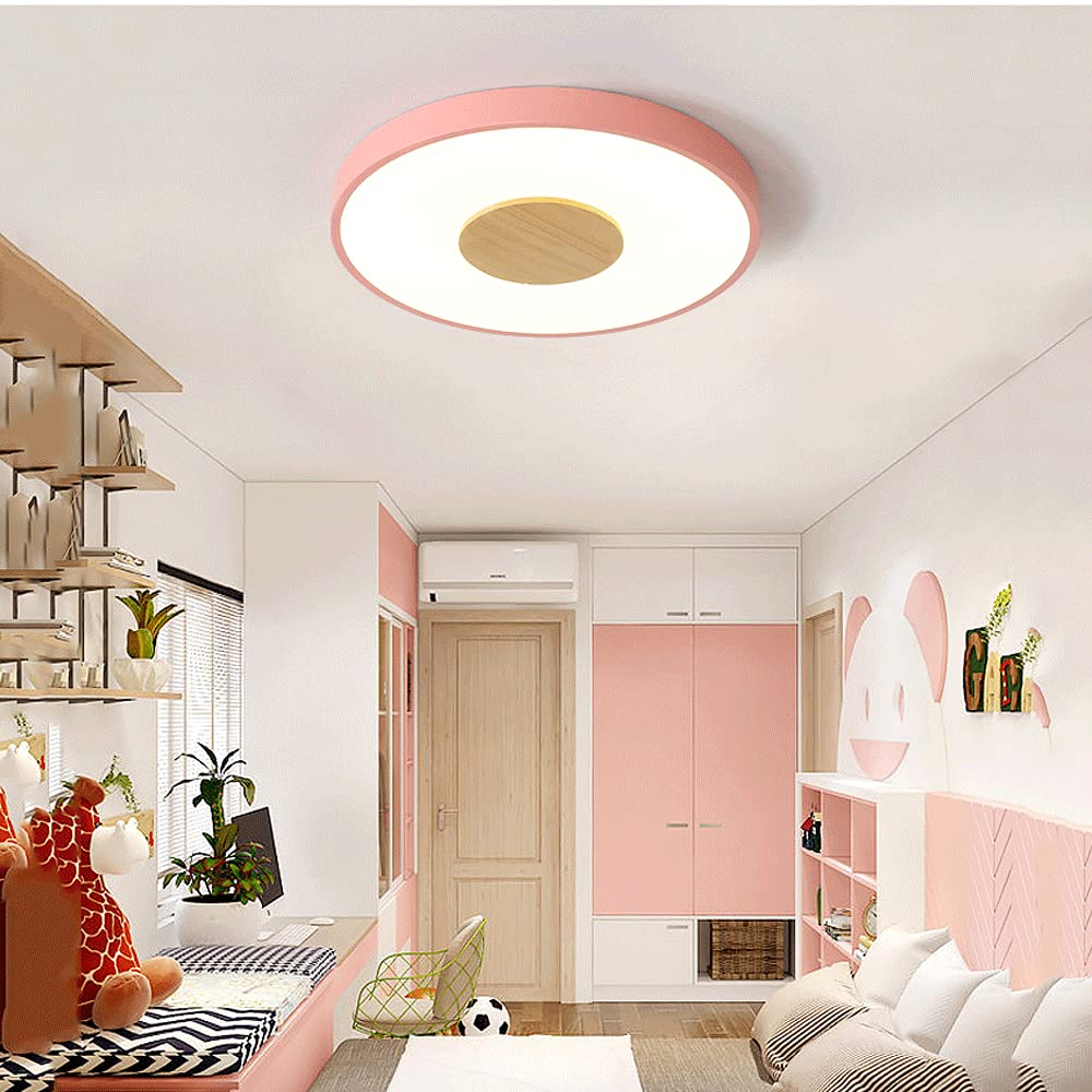 Lampa sufitowa do sypialni Okrągłe LED Nowoczesne płaskie oświetlenie sufitowe Kreatywne zielone lampy do składania Drewniana oprawa do montażu podtynkowego do sypialni Salonik