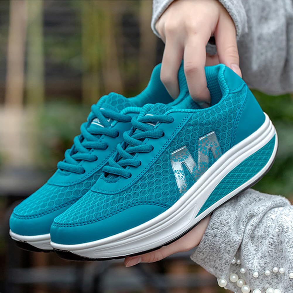damskie wyszczuplające buty do chodzenia, trampki, klin, platforma, buty typu sneakers
