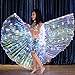 HOTBEST LED Isis Wings, Belly Dance Wings, Light Up Colorful LED Butterfly Wings, Glow Angel Dance Wings with Telescopic Stick, Adults Child Performance Clothing for Carnival Christmas (Kid-White)