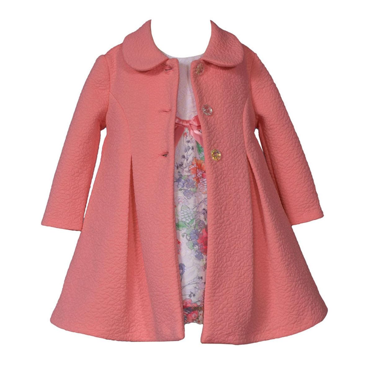 Bonnie Jean Girl's Spring Easter Dress and Coat Set for Baby, Toddler and Little Girls