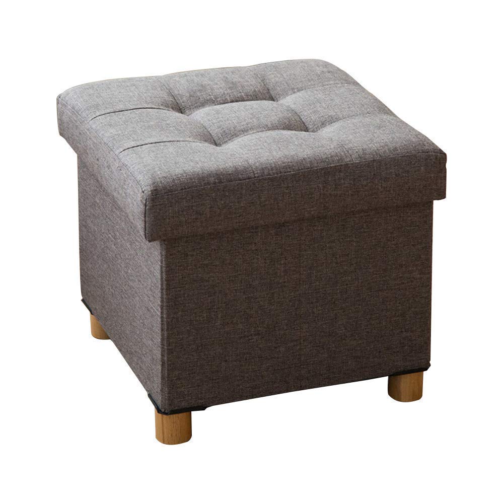 Ottoman de rangement double fonction avec couvercle amovible et pieds robustes
