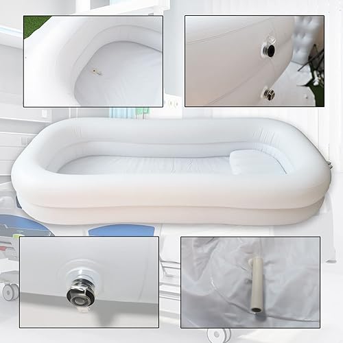 Miniatura 4 de Bañera inflable médica, cama portátil para pacientes geriátricos, ancianos, discapacitados, discapacitados, bañera de PVC para adultos con bolsa de