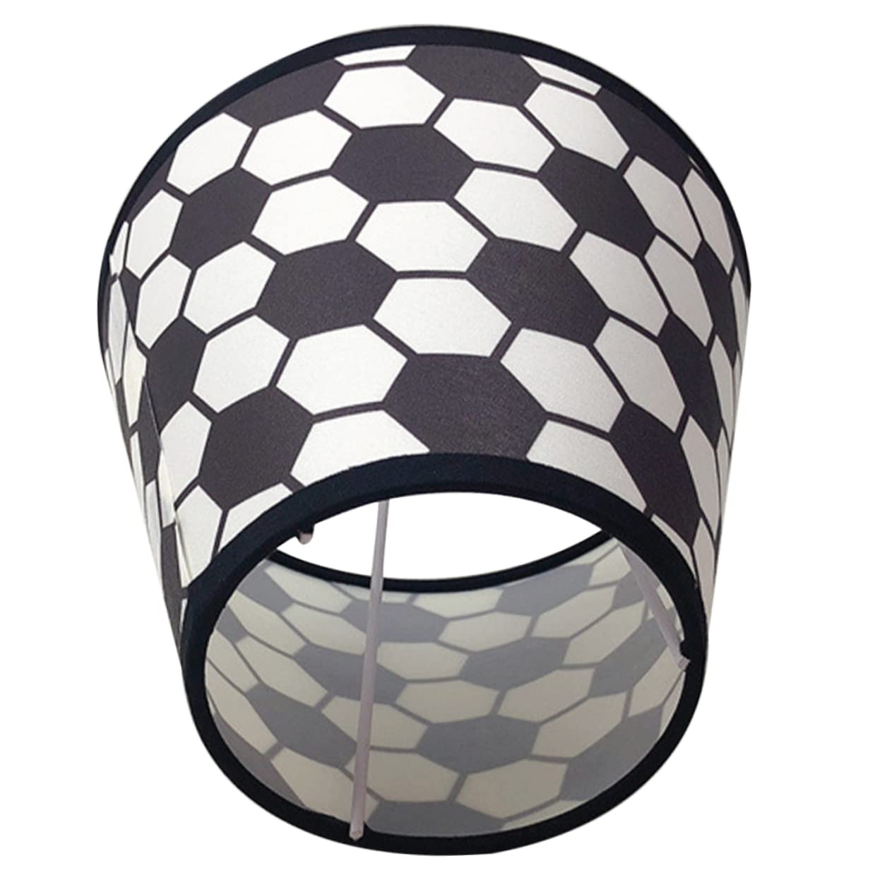 POPETPOP Decorative Black and White Cloth Lampshades with Soccer Pattern for E14 Socket, Lampshades for Ceiling Football Light Shade and Home Study Lighting Accessories