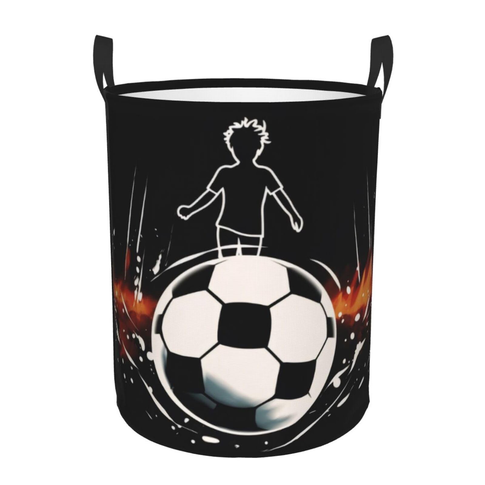 Dfepfkgokl 3D Printed Pattern I Love Soccer - Circular Laundry Basket Â€“ Waterproof, Lightweight, And Durability With Handles | Collapsible Laundry Hamper For Home Décor And Versatile Storage