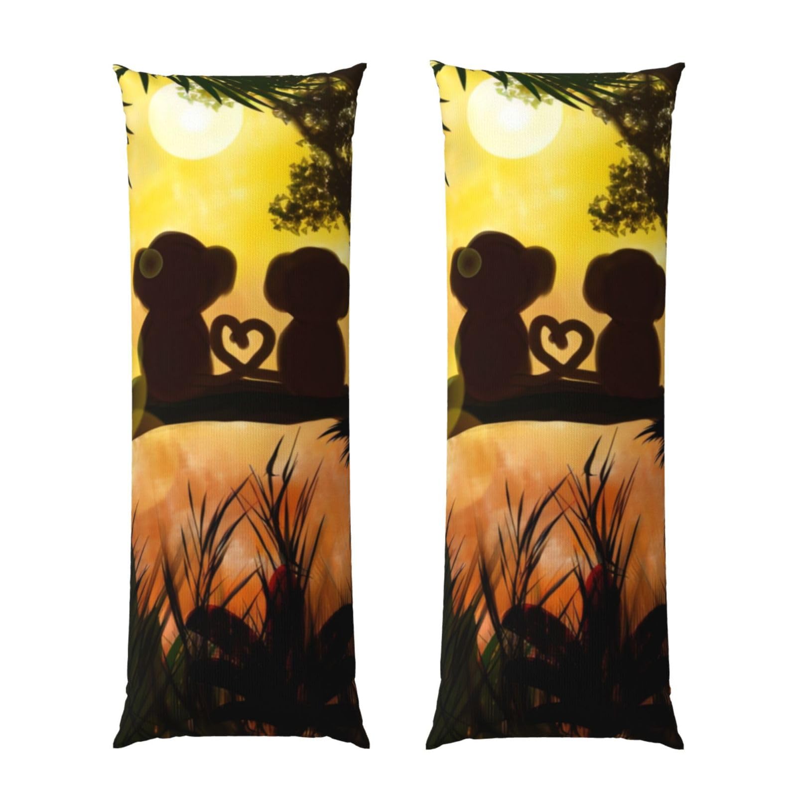 QGWDYYJQ Cute Couple Monkey printed Long Body Pillow Cover Long Strip Throw Pillow Cover
