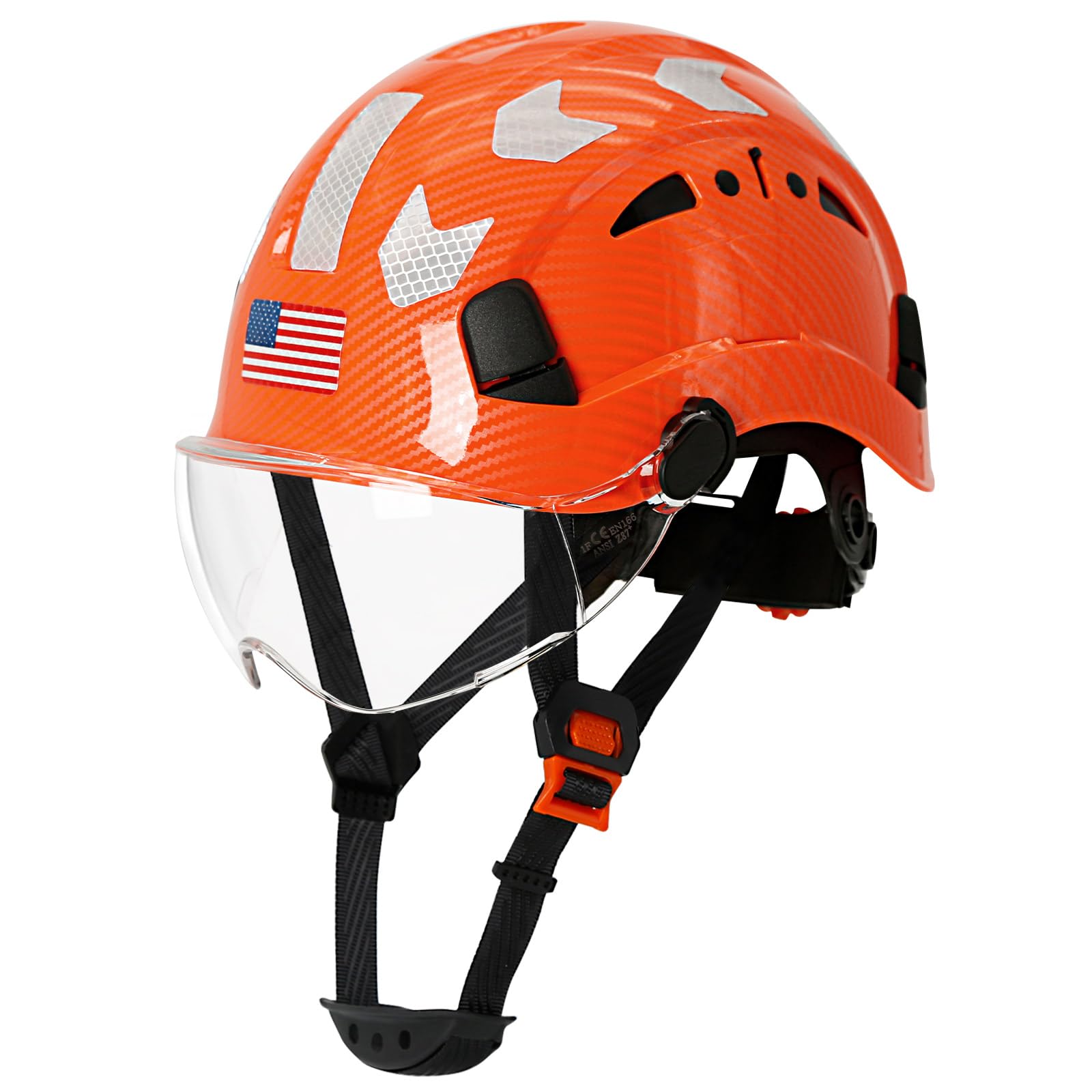 Carbon Fiber Pattern Hard Hats - Construction OSHA Approved Hard Hat,ANSI Z89.1 Type 1 Class C Adjustble Vented Safety Helmet for Men Women,6-Pt