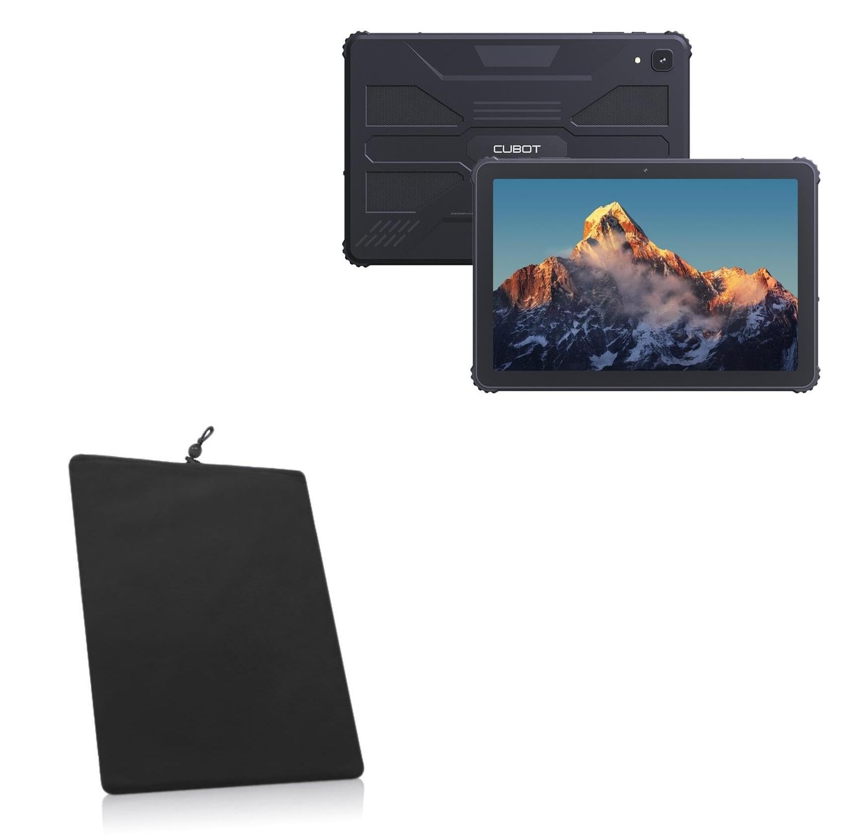 BoxWave Case Compatible with Cubot Tab Kingkong - Velvet Pouch, Soft Velour Fabric Bag Sleeve with Drawstring - Jet Black