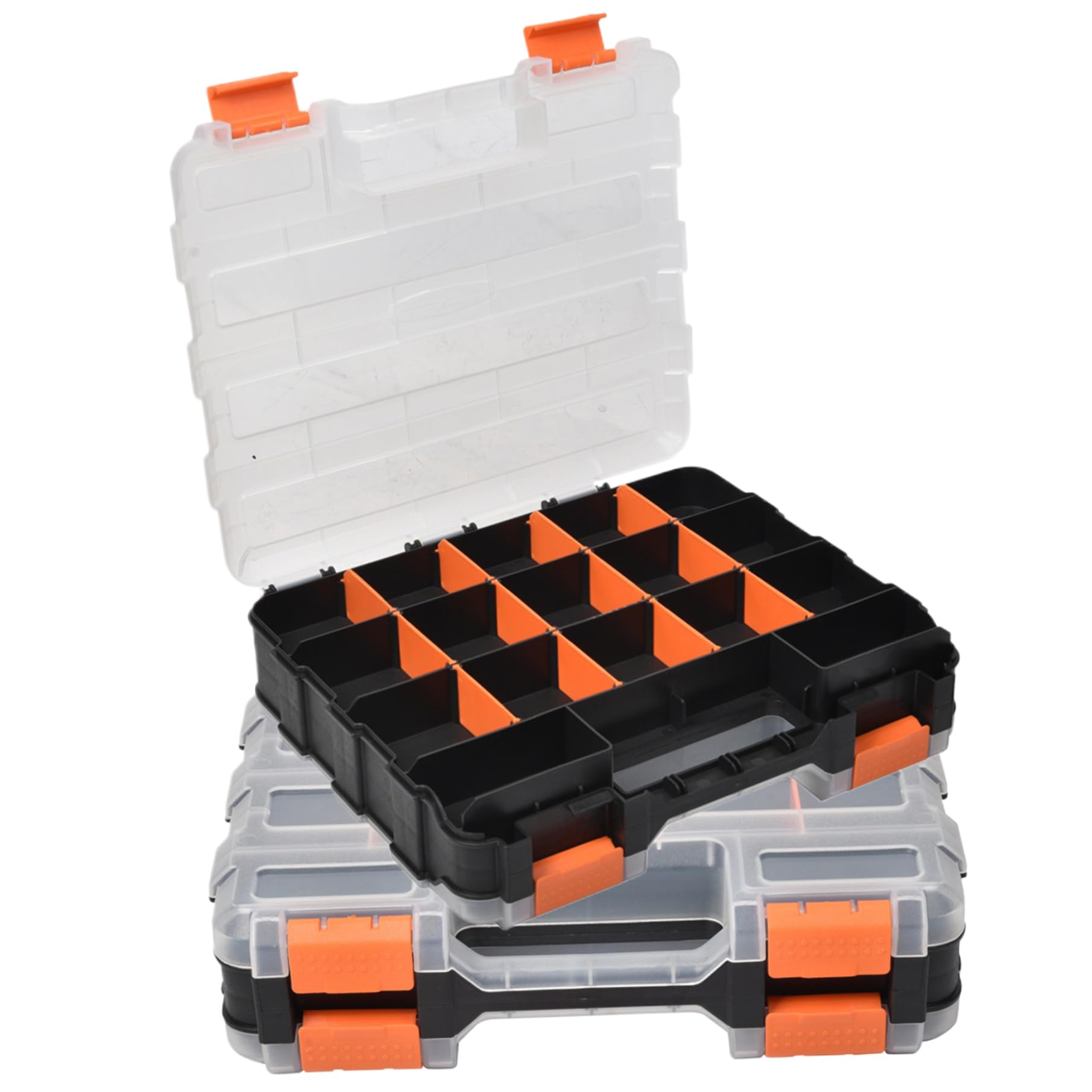 Tornillo Organizador de la caja 2 paquetes de doble cara 34 compartimentos Caja de herramientas del organizador de piezas pequeñas con divisores extraíbles para tornillos de hardware perlas de a