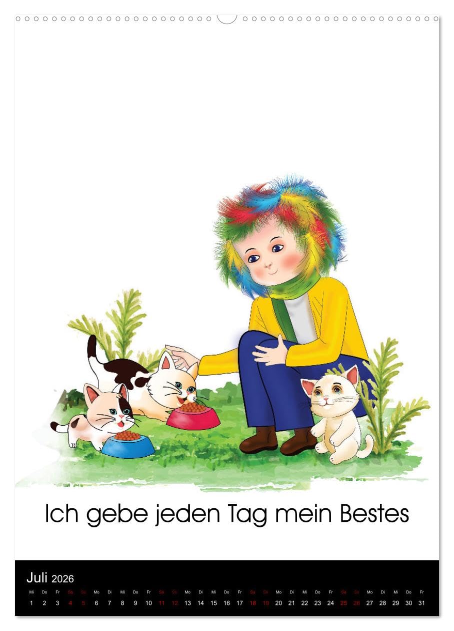 Ich bin einzigartig - Achtsame Affirmationen für besondere Kinder (hochwertiger Premium Wandkalender 2026 DIN A2 hoch), Kunstdruck in Hochglanz: ... und talentiert sie sind. (CALVENDO Menschen)