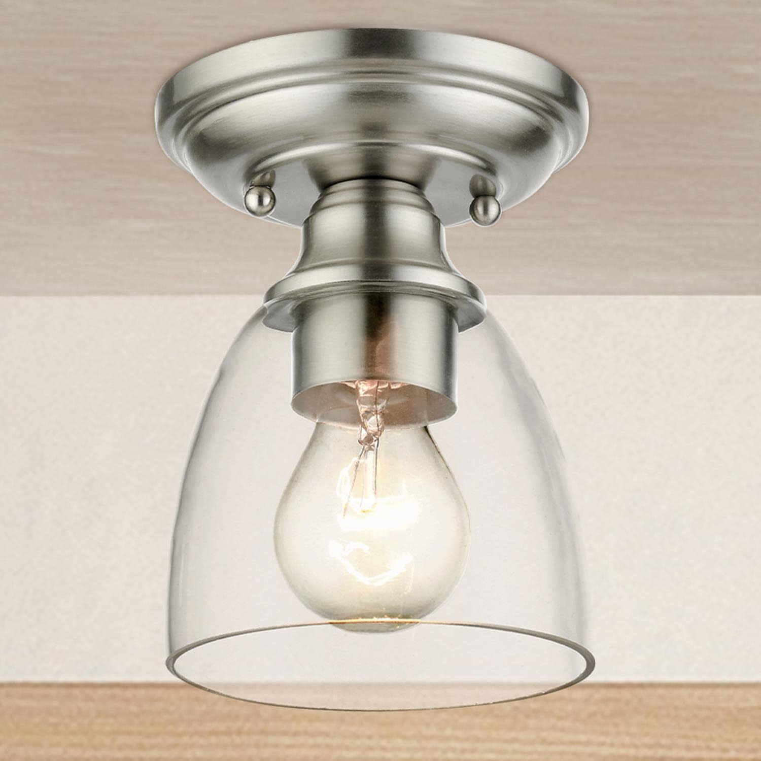 Montgomery - 1 Light Flush Mount in New Traditional Style - 5 Inches Wide by 7 Inches high-Brushed Nickel Finish