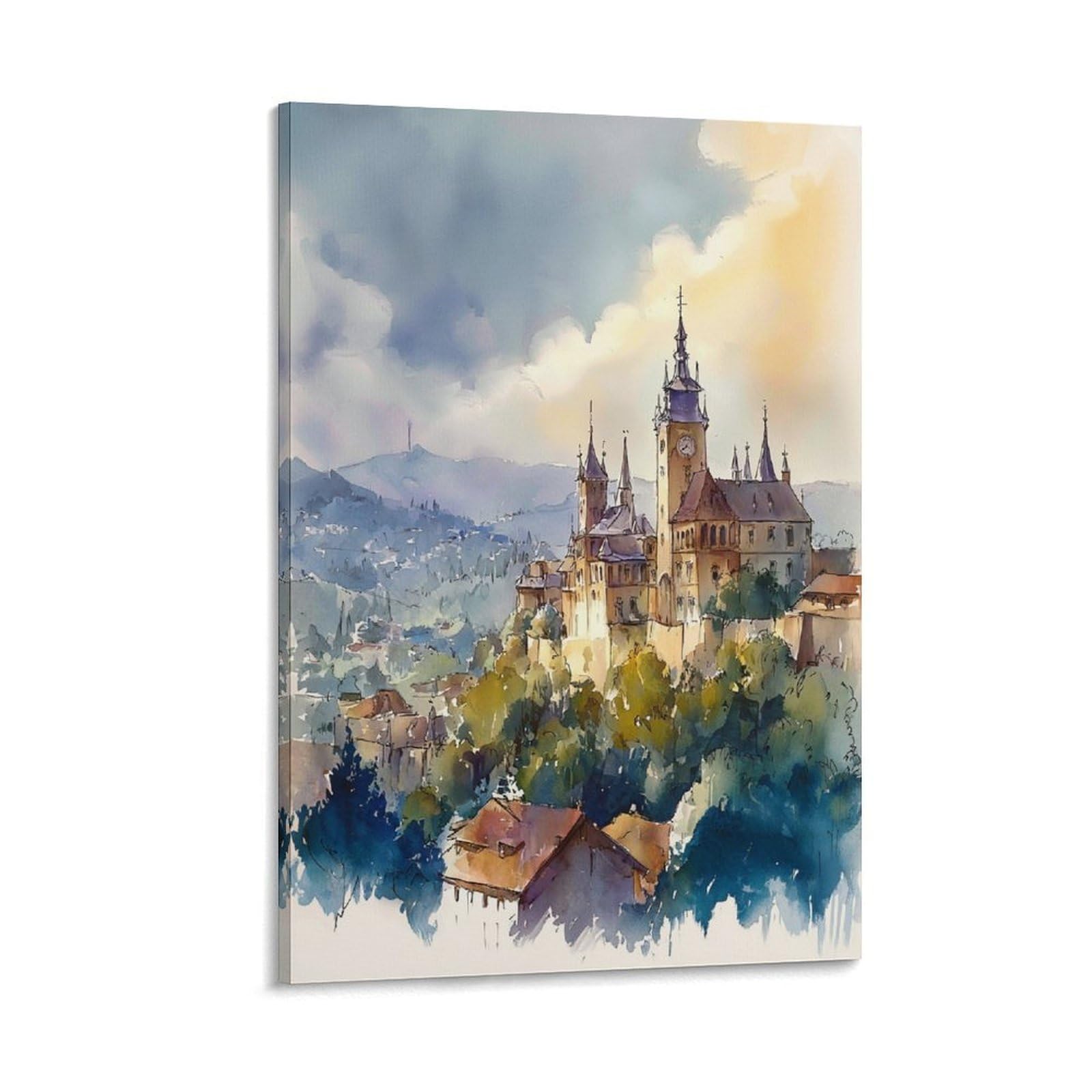 XWYMXZ Nebraska Watercolor Retro 20x30inch(50x75cm) Vintage Travel Poster Watercolor Canvas Art
