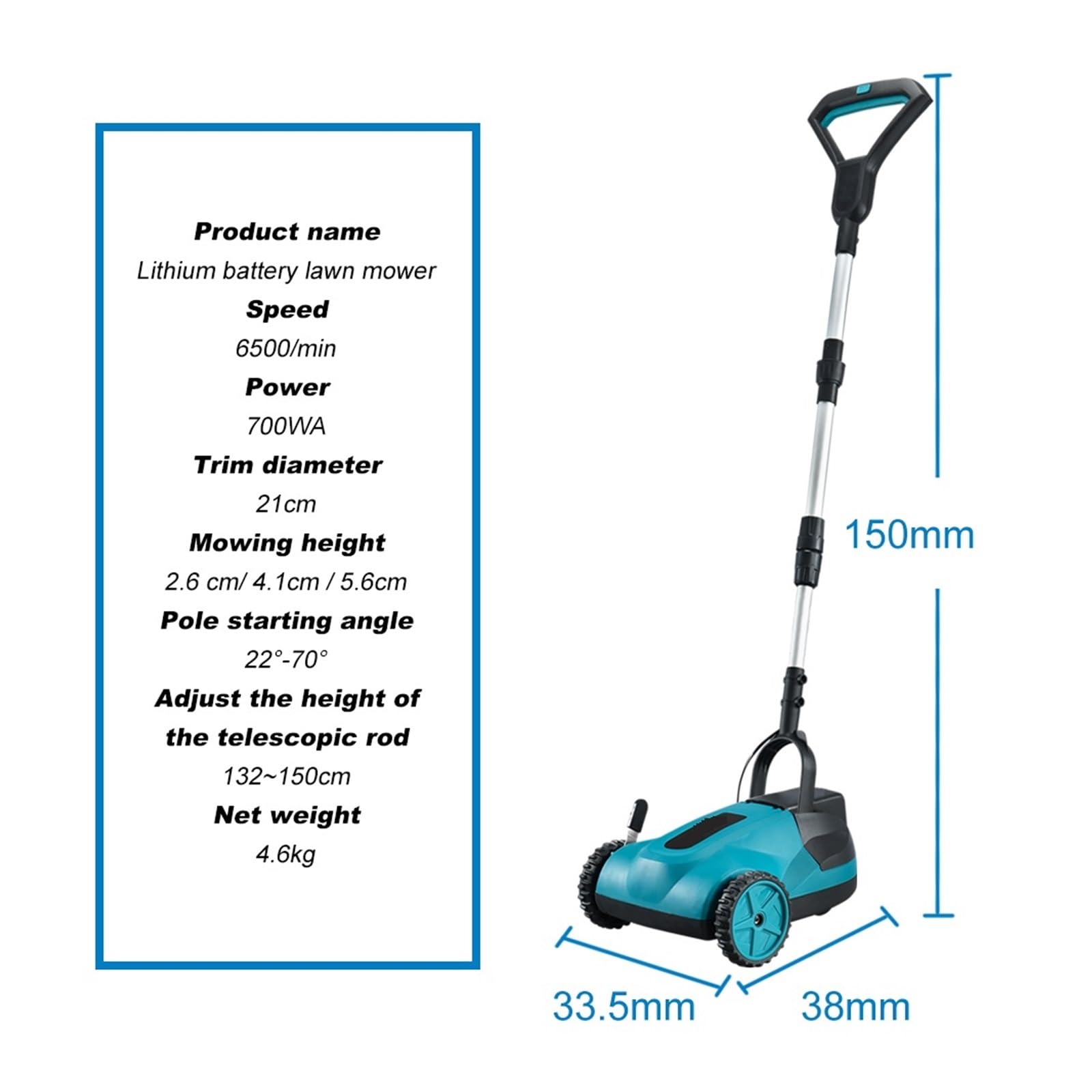 Kosiarka Elektryczna Bezszczotkowa, Akumulatorowa, Podkaszarka Do Trawy, 3 Regulacje Wysokości, Ogrodowa Do Prac ZwiąZanych Z Koszeniem W Ogrodzie(2x5.0Ah Battery)