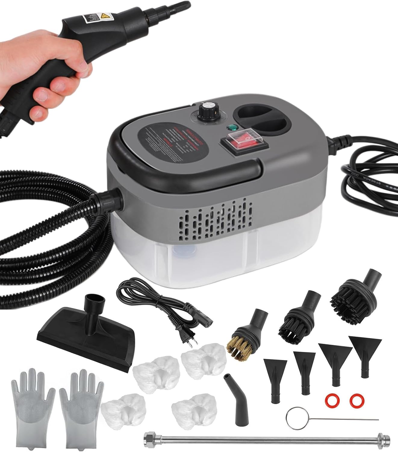 Foandbevi 2500W Handheld Steam Cleaner for Home & Car, Steamer for Cleaning