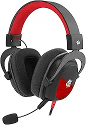 Headset Gamer Redragon Flamengo Vulture Preto e Vermelho 53mm 3.5mm FL530