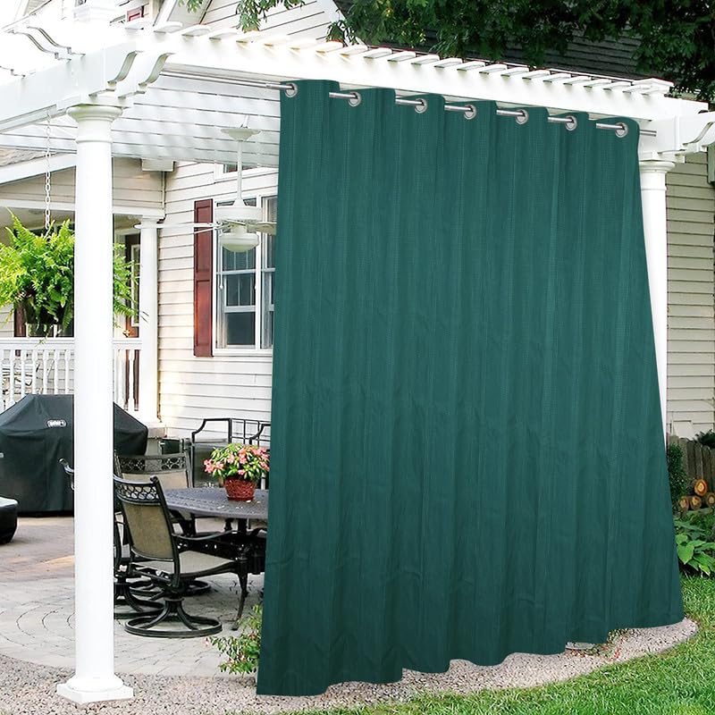 Duronet - Cotton Canvas Waterproof & Sun Blockage SS Eyelet Windproof Blackout Outdoor Curtains (Cotton Canvas, 5.5 X 11 Feet, Green), 1 Piece-image-24