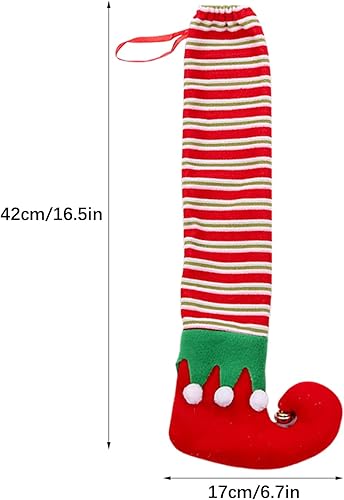 Miniatura 2 de 4 fundas navideñas para patas de silla, divertidas fundas de calcetines para patas de mesa de elfo, fundas de calcetines para sillas de comedor,