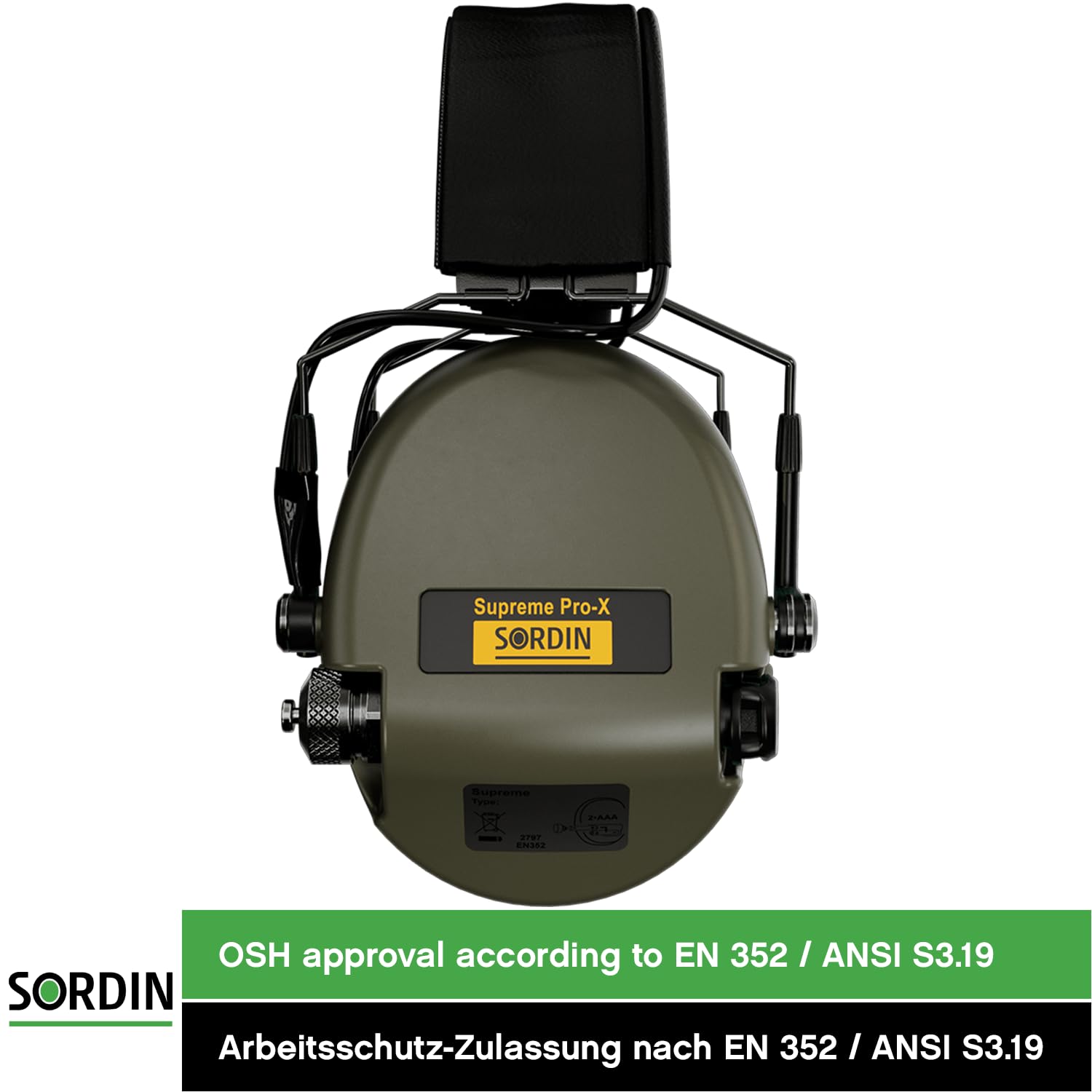 Sordin Pro-X Slim SFA Protección auditiva - 74502-04-S - Protector auditivo activo en cápsula - Anillo aislante para un mayor SNR (31 dB)
