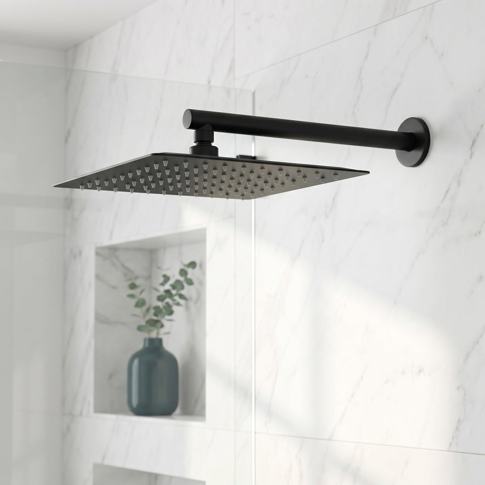 OUNONA Cabezal de ducha tipo lluvia: boquilla de ducha de mano de alta presión, diseño de acero inoxidable de alta presión para techo - cabezal rociador de 10 pulgadas para el hogar y el hotel,
