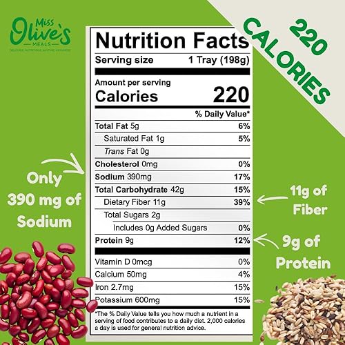 Miniatura 2 de Miss Olives Southwest Style Bean & Grain Bowl bajo en sodio apto para microondas listo para comida ideal para control de porciones, 7 onzas (paquete