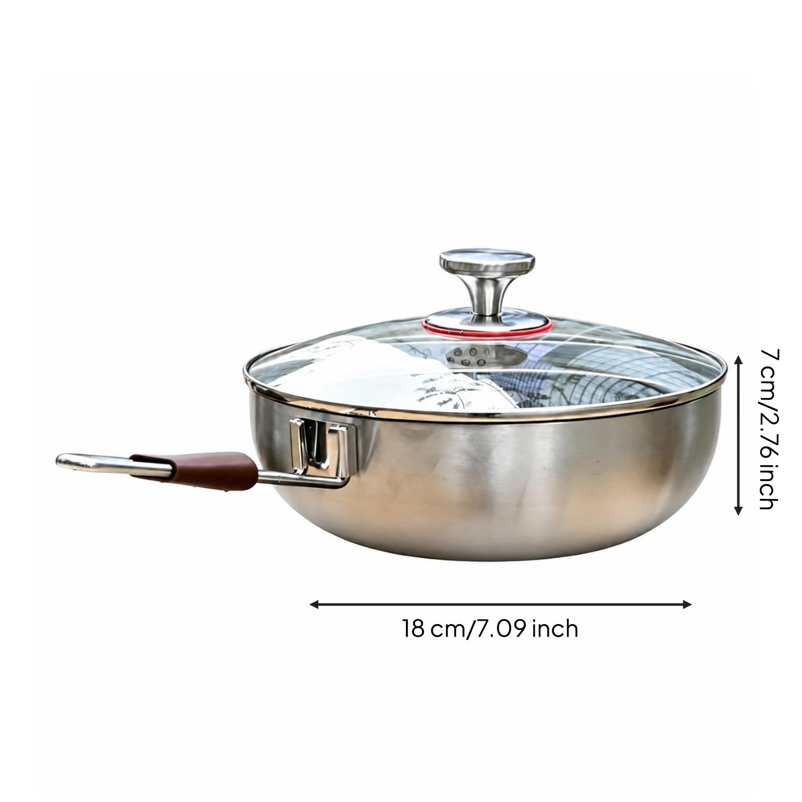 Poêle Multicouche Transparent Ustensile, Couvercle Poêle 24CM